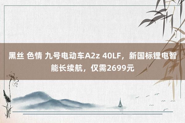 黑丝 色情 九号电动车A2z 40LF，新国标锂电智能长续航，仅需2699元