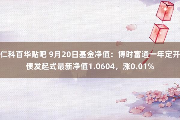 仁科百华贴吧 9月20日基金净值：博时富通一年定开债发起式最新净值1.0604，涨0.01%