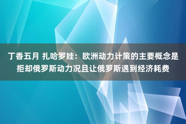 丁香五月 扎哈罗娃：欧洲动力计策的主要概念是拒却俄罗斯动力况且让俄罗斯遇到经济耗费