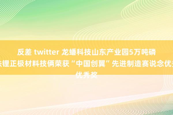 反差 twitter 龙蟠科技山东产业园5万吨磷酸铁锂正极材料技俩荣获“中国创翼”先进制造赛说念优秀奖