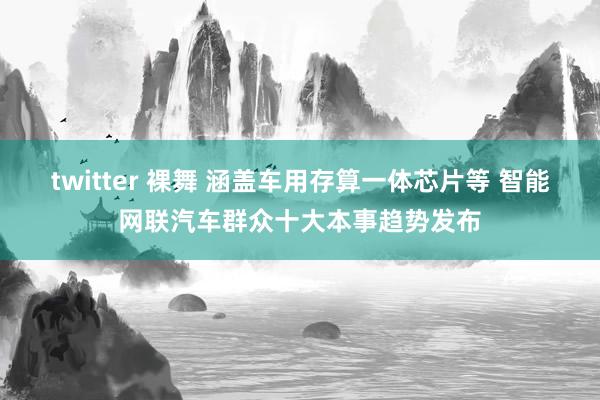 twitter 裸舞 涵盖车用存算一体芯片等 智能网联汽车群众十大本事趋势发布