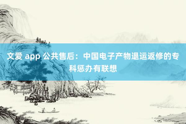 文爱 app 公共售后：中国电子产物退运返修的专科惩办有联想