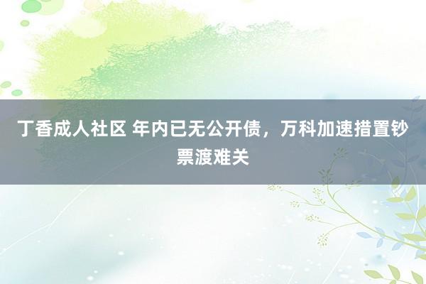 丁香成人社区 年内已无公开债，万科加速措置钞票渡难关